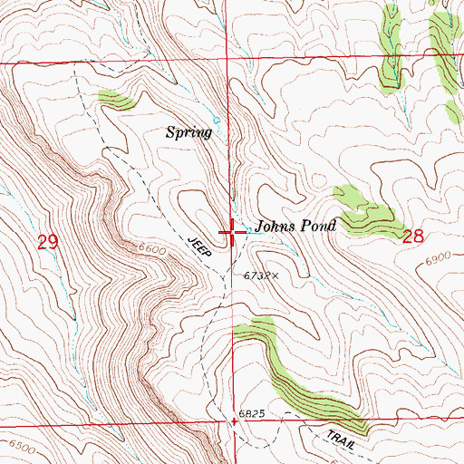 Topographic Map of Johns Pond, ID