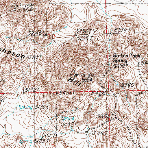 Topographic Map of Johnson Hill, ID