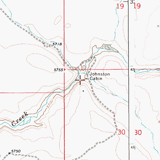 Topographic Map of Johnston Cabin, ID