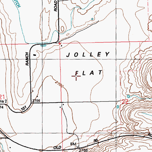 Topographic Map of Jolley Flat, ID