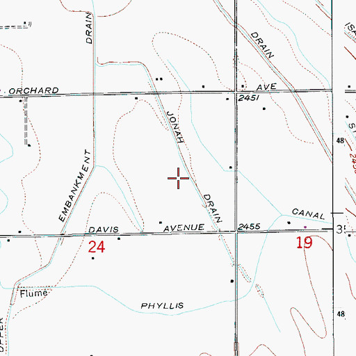 Topographic Map of Jonah Drain, ID