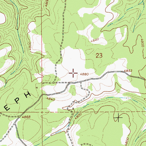 Topographic Map of Joseph Plains, ID