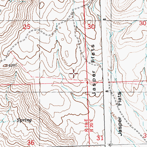 Topographic Map of Jasper Flats, ID