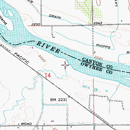 Topographic Map of Jump Creek, ID
