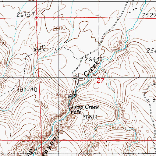 Topographic Map of Jump Creek Canyon, ID