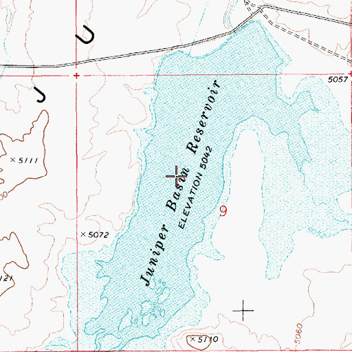 Topographic Map of Juniper Basin Reservoir, ID