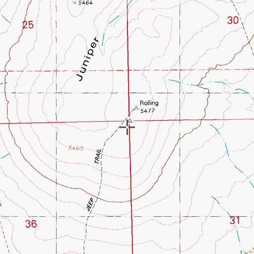 Topographic Map of Juniper Butte, ID