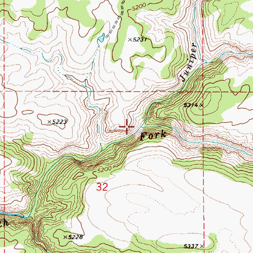 Topographic Map of Juniper Creek, ID