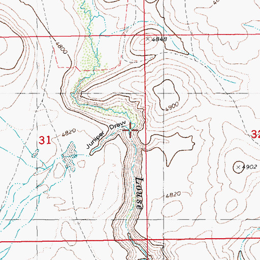 Topographic Map of Juniper Draw, ID