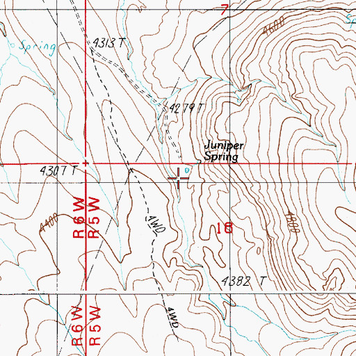 Topographic Map of Juniper Spring, ID
