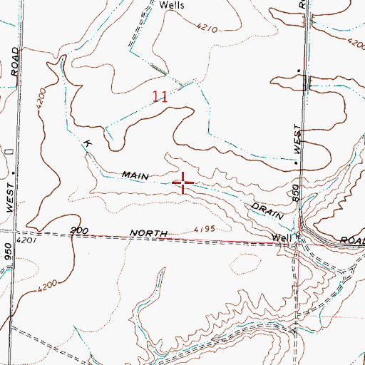 Topographic Map of K Main Drain, ID