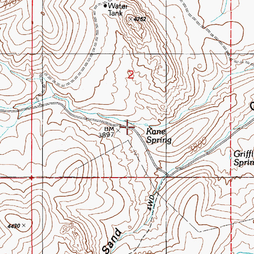 Topographic Map of Kane Spring, ID
