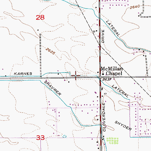 Topographic Map of Karnes Lateral, ID