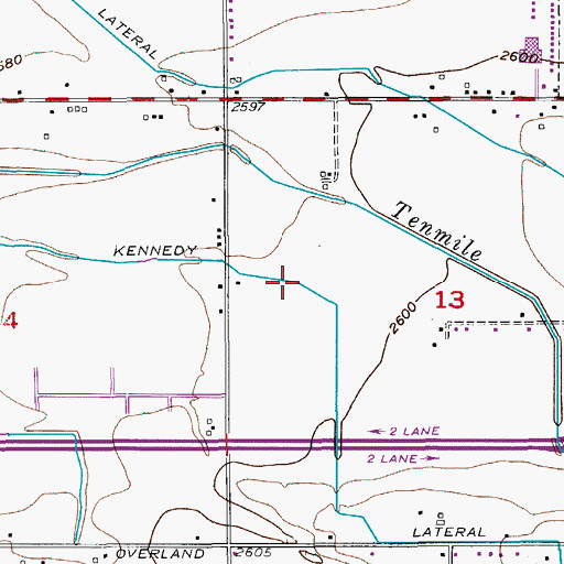 Topographic Map of Kennedy Lateral, ID