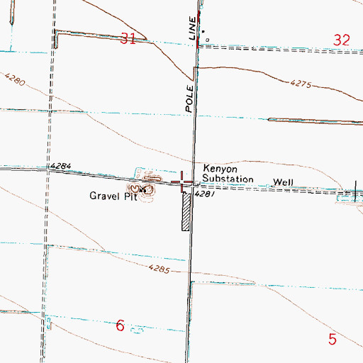 Topographic Map of Kenyon Substation Well, ID