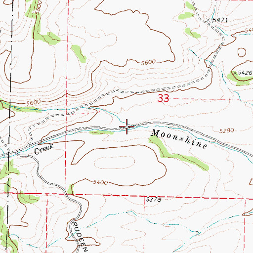 Topographic Map of Keogh Creek, ID