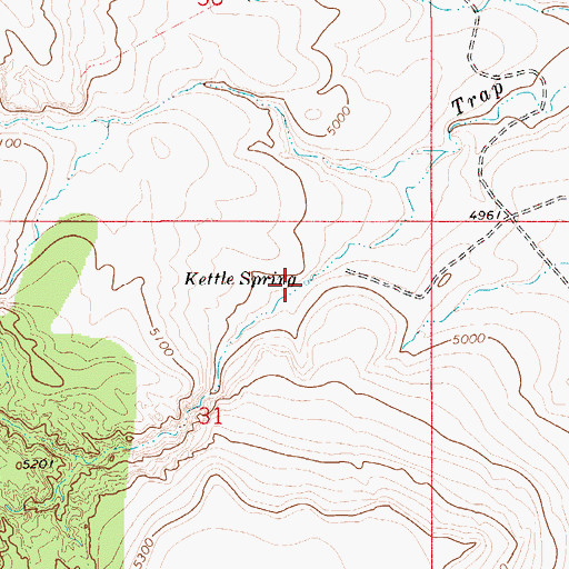 Topographic Map of Kettle Spring, ID