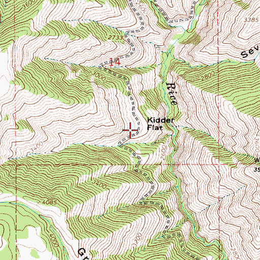 Topographic Map of Kidder Flat, ID