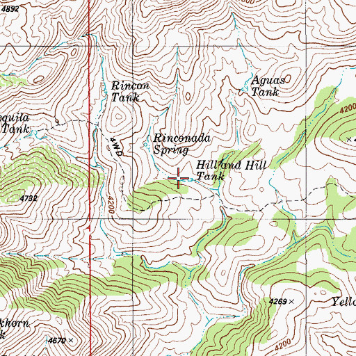 Topographic Map of Hill and Hill Tank, AZ
