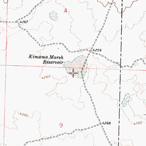 Topographic Map of Kimama Marsh Reservoir, ID