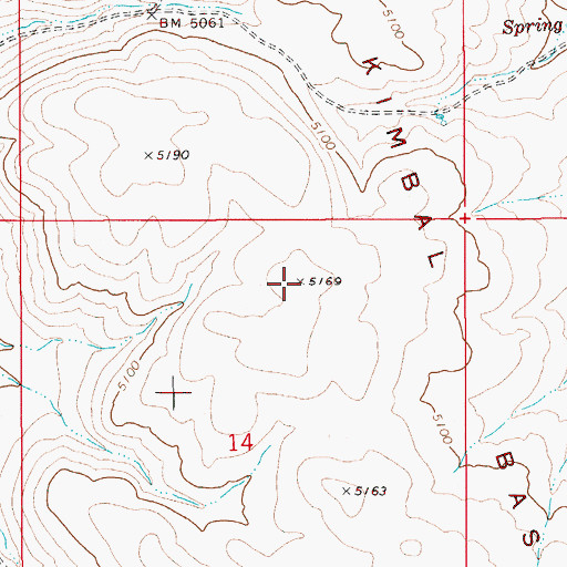 Topographic Map of Kimbal Basin, ID