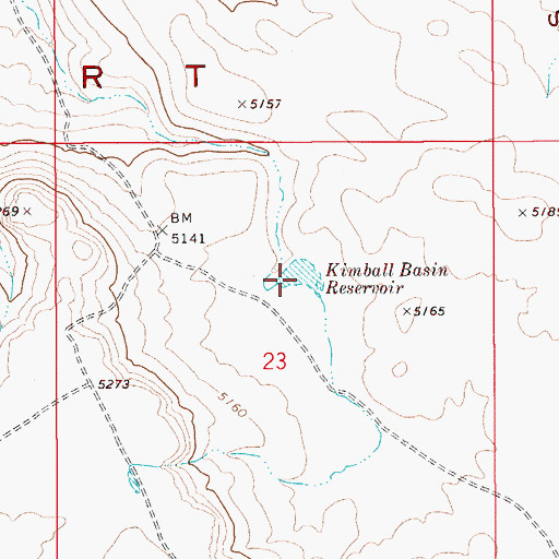 Topographic Map of Kimball Basin Reservoir, ID