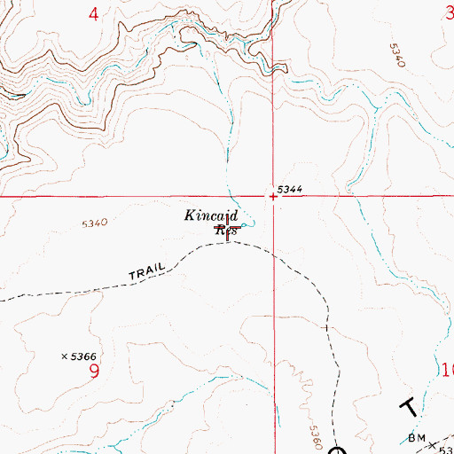 Topographic Map of Kincaid Reservoir, ID