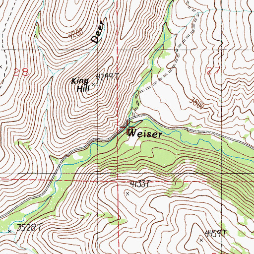 Topographic Map of King Hill Creek, ID
