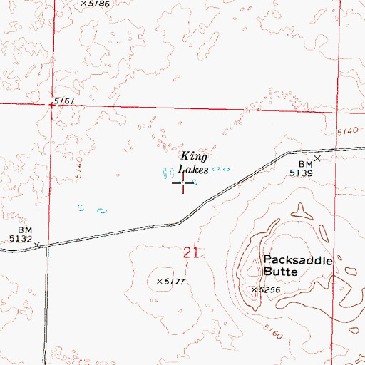Topographic Map of King Lakes, ID