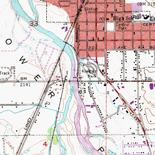 Topographic Map of Kiwanis Park, ID
