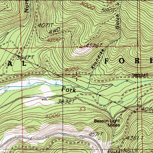 Topographic Map of Klondike Gulch, ID
