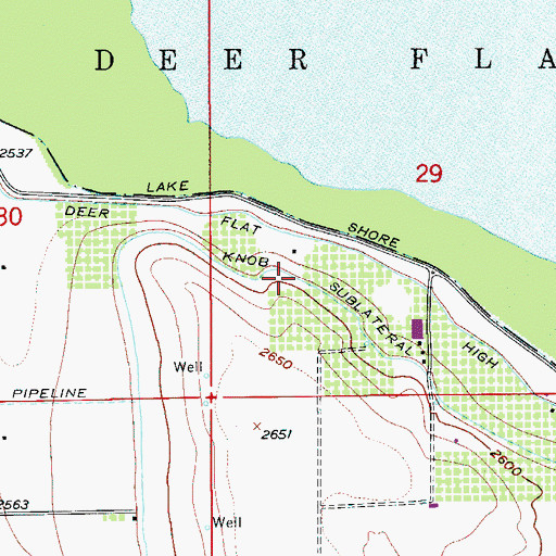 Topographic Map of Knob Sublateral, ID