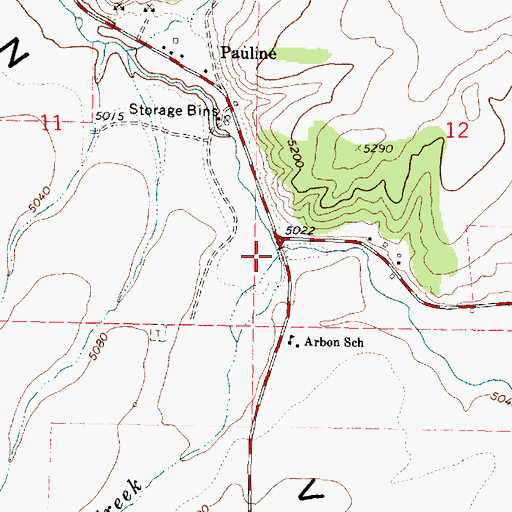 Topographic Map of Knox Creek, ID