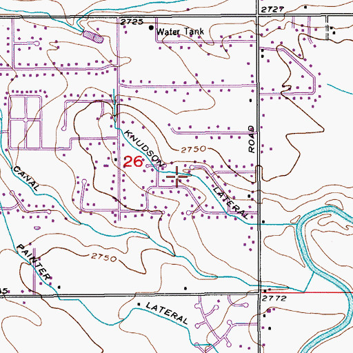 Topographic Map of Knudson Lateral, ID