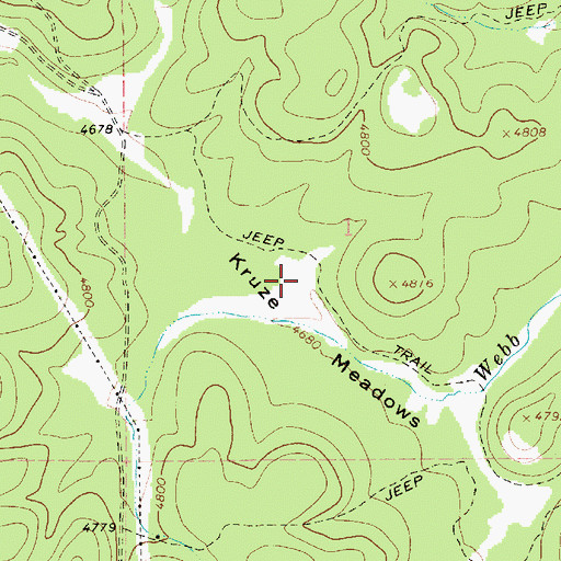 Topographic Map of Kruze Meadows, ID