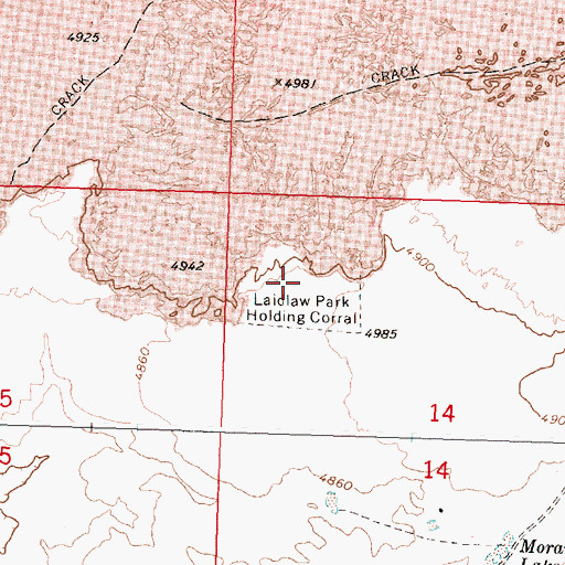 Topographic Map of Laidlaw Park Holding Corral, ID