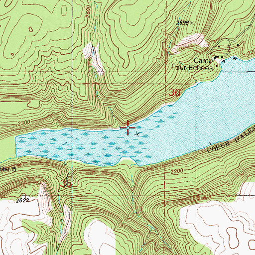Topographic Map of Lake Creek, ID
