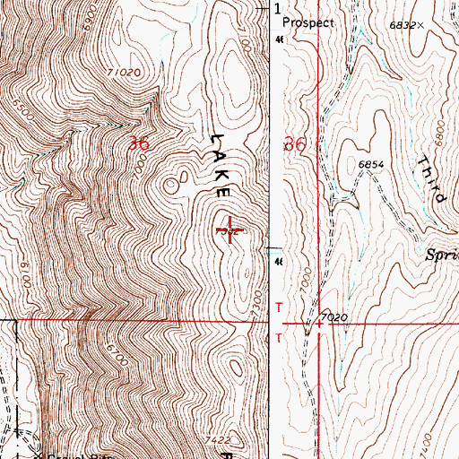 Topographic Map of Lake Ridge, ID