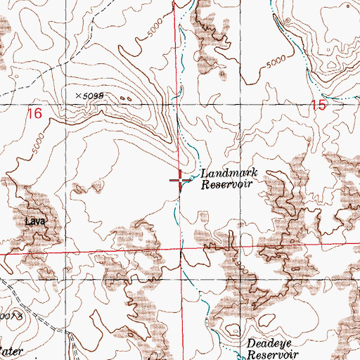 Topographic Map of Landmark Reservoir, ID