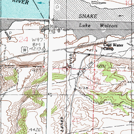 Topographic Map of Lanes Gulch, ID