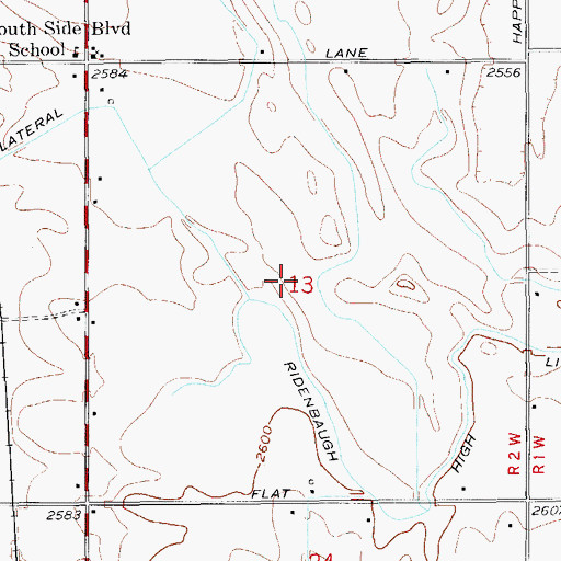 Topographic Map of Langdon Lateral, ID