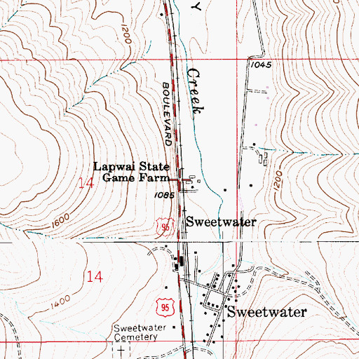 Topographic Map of Lapwai State Game Farm, ID