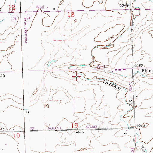 Topographic Map of Lateral 702, ID
