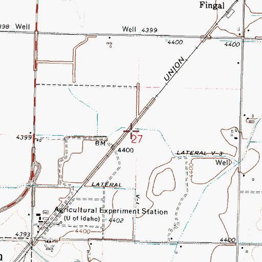 Topographic Map of Lateral V-3, ID