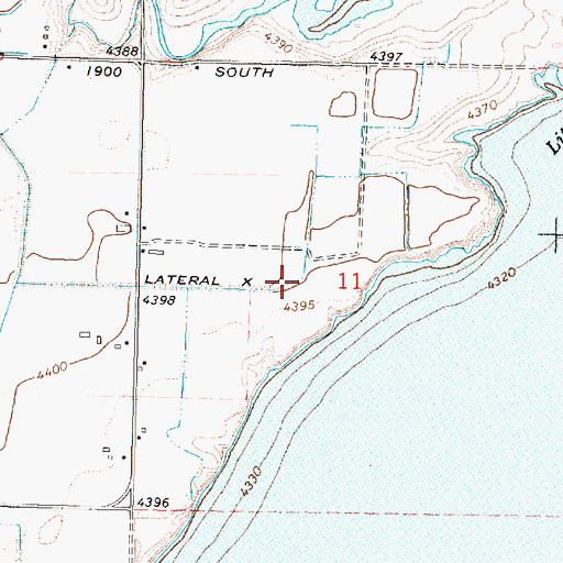 Topographic Map of Lateral X, ID