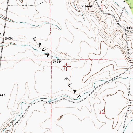 Topographic Map of Lava Flat, ID