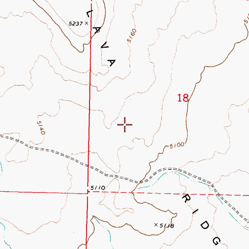 Topographic Map of Lava Ridge, ID