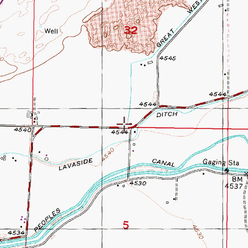 Topographic Map of Lavaside School, ID