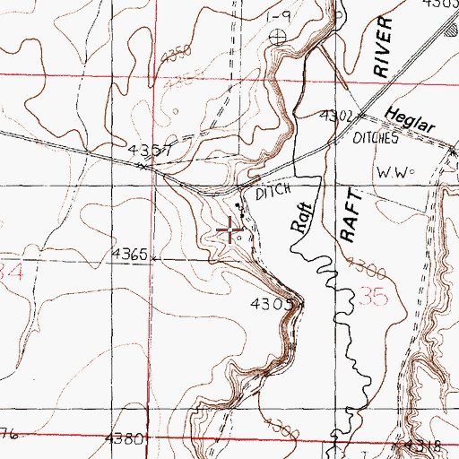 Topographic Map of Lazy F C Ranch, ID