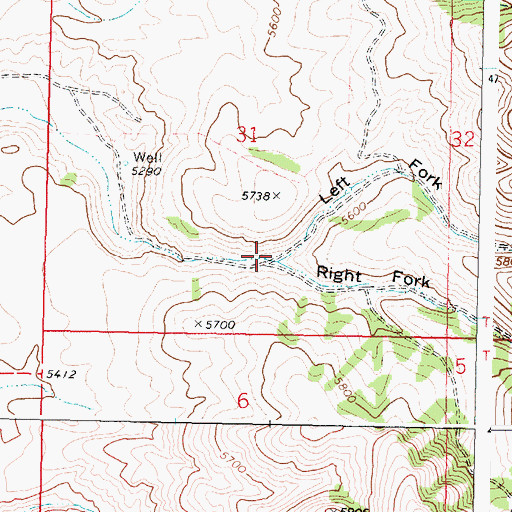 Topographic Map of Left Fork Dry Hollow, ID